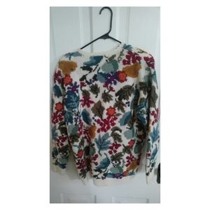 Vintage handmade floral knit cardigan